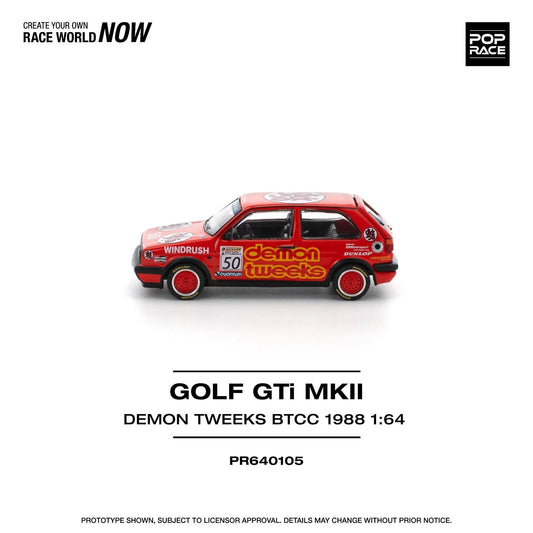 Pop Race 1:64 1988 Volkswagen Golf GTi MKII *Demon Tweeks BTCC #0105