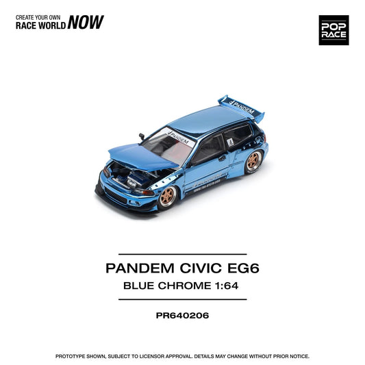 Pop Race 1:64 Honda Civic EG6 Pandem #0206