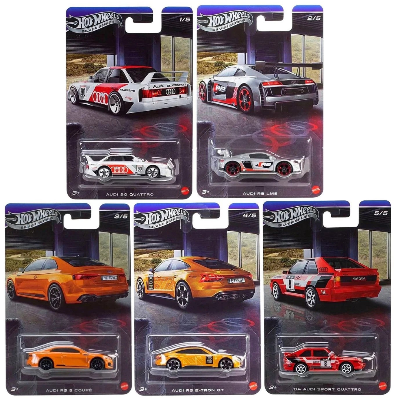 Hot Wheels 1:64 Silver Series Audi Series Set of 5