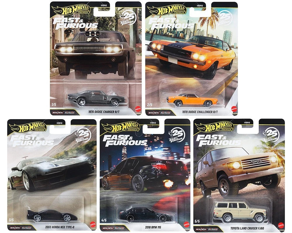 Hot Wheels 1:64 2026 Fast and Furious 25th Anniversary Full Set x5 Cars