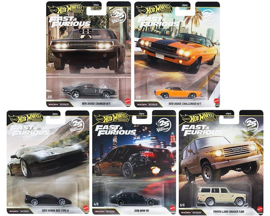 Hot Wheels 1:64 2026 Fast and Furious 25th Anniversary Full Set x5 Cars