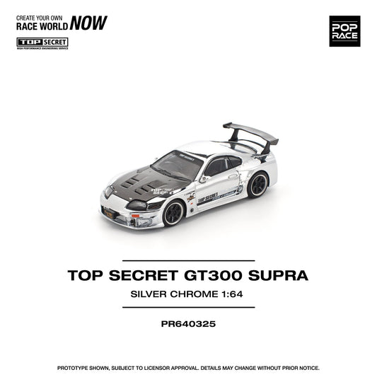 Pop Race 1:64 Top Secret GT300 Silver Chrome #0325