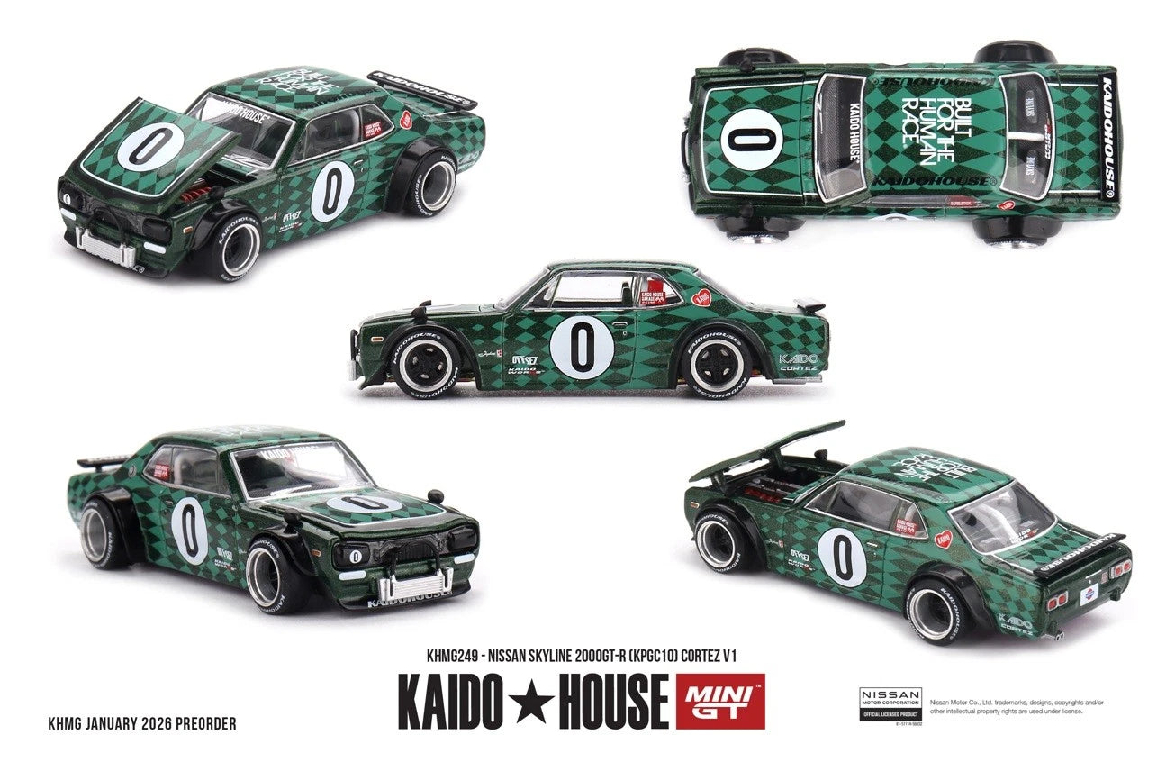 Kaido House x Mini GT 1:64 Nissan Skyline 2000GT-R KPGC10 Cortez V1 #249