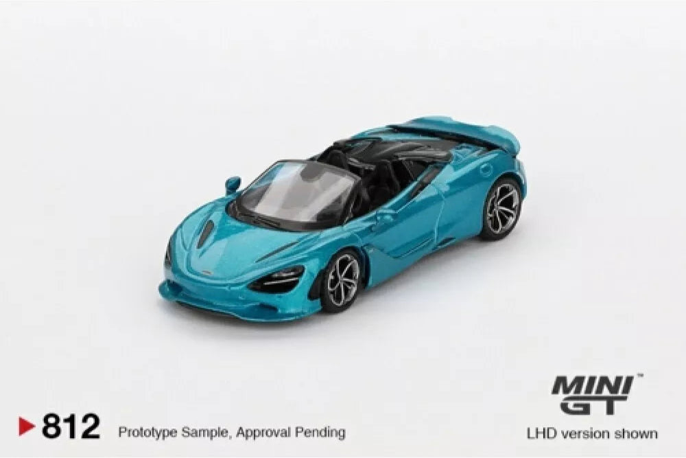 Mini GT 1:64 Mclaren 750S Spider Belize Blue #812 Blister Packaging