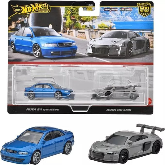 Hot Wheels 1:64 Premium Audi S4 Quattro and Audi R8 LMS Twin Pack