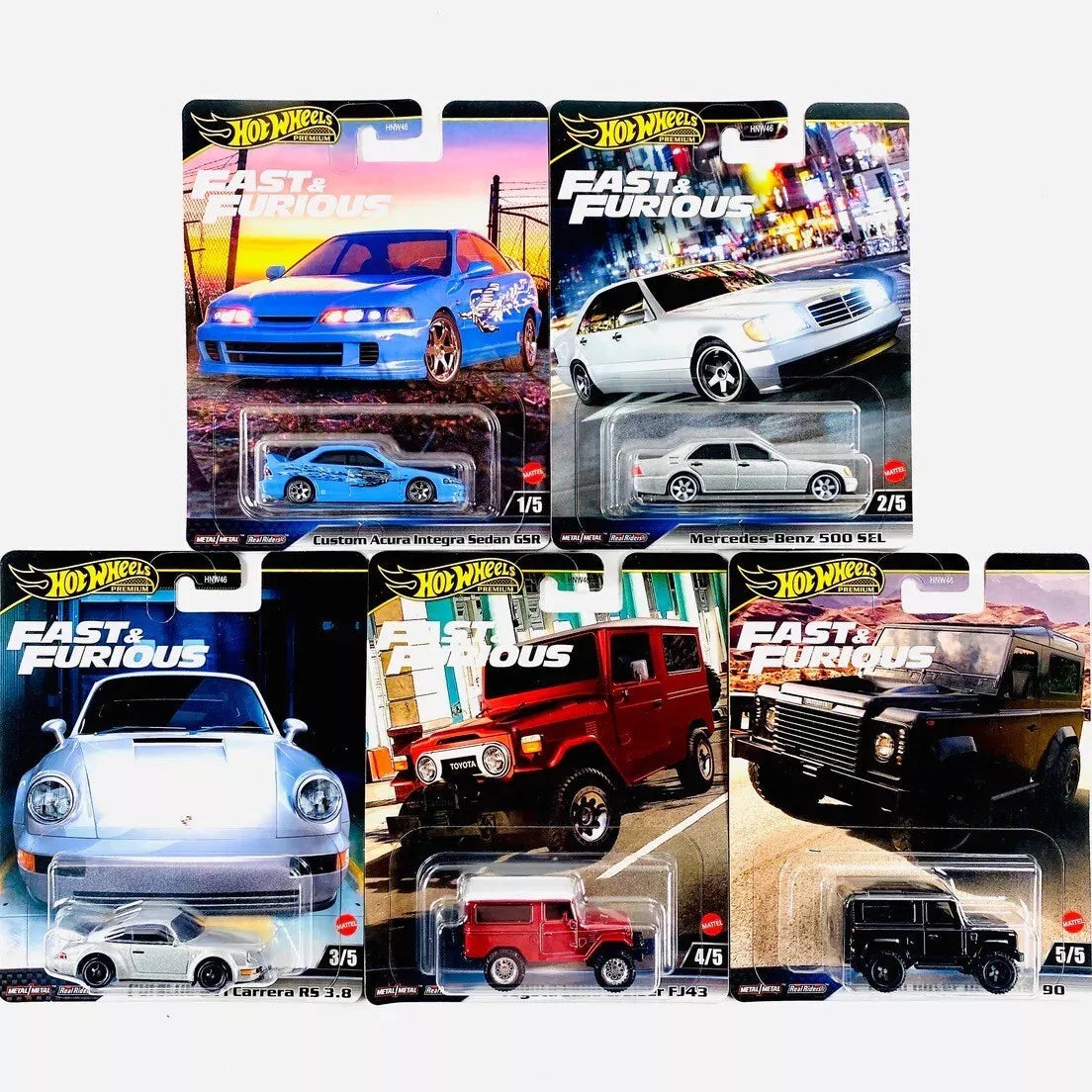 Hot Wheels 1:64 2024 Premium Fast & Furious G Case Set Of 5 Cars