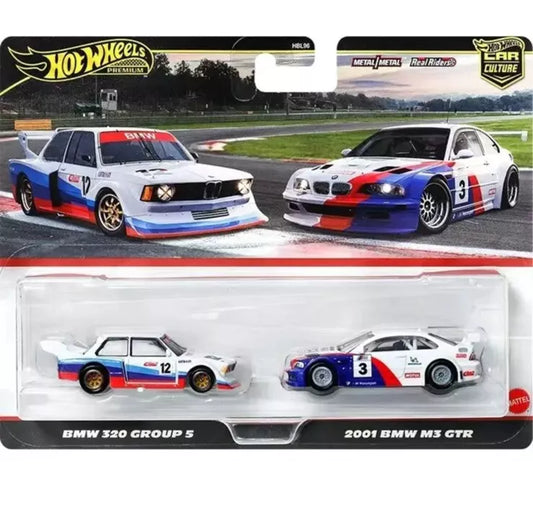 Hot Wheels 1:64 BMW 320 Group 5 & 2001 BMW M3 Gtr Premium Twin Pack