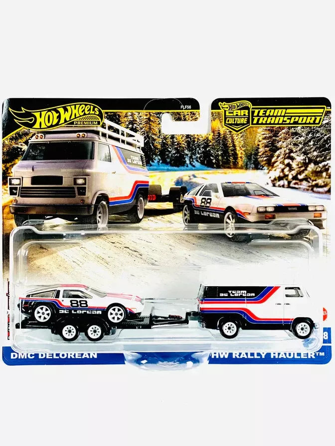 Hot Wheels 1:64 2025 Team Transport DMC DeLorean & HW Rally Hauler