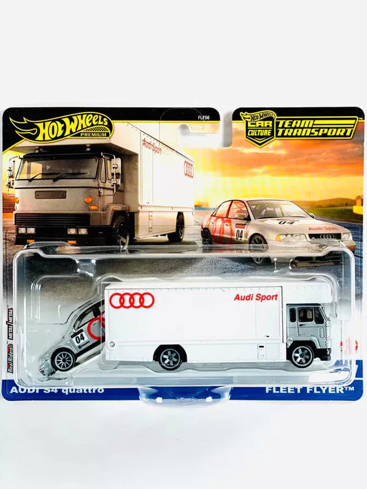 Hot Wheels 1:64 2025 Team Transport Audi S4 Quatttro & Fleet Flyer