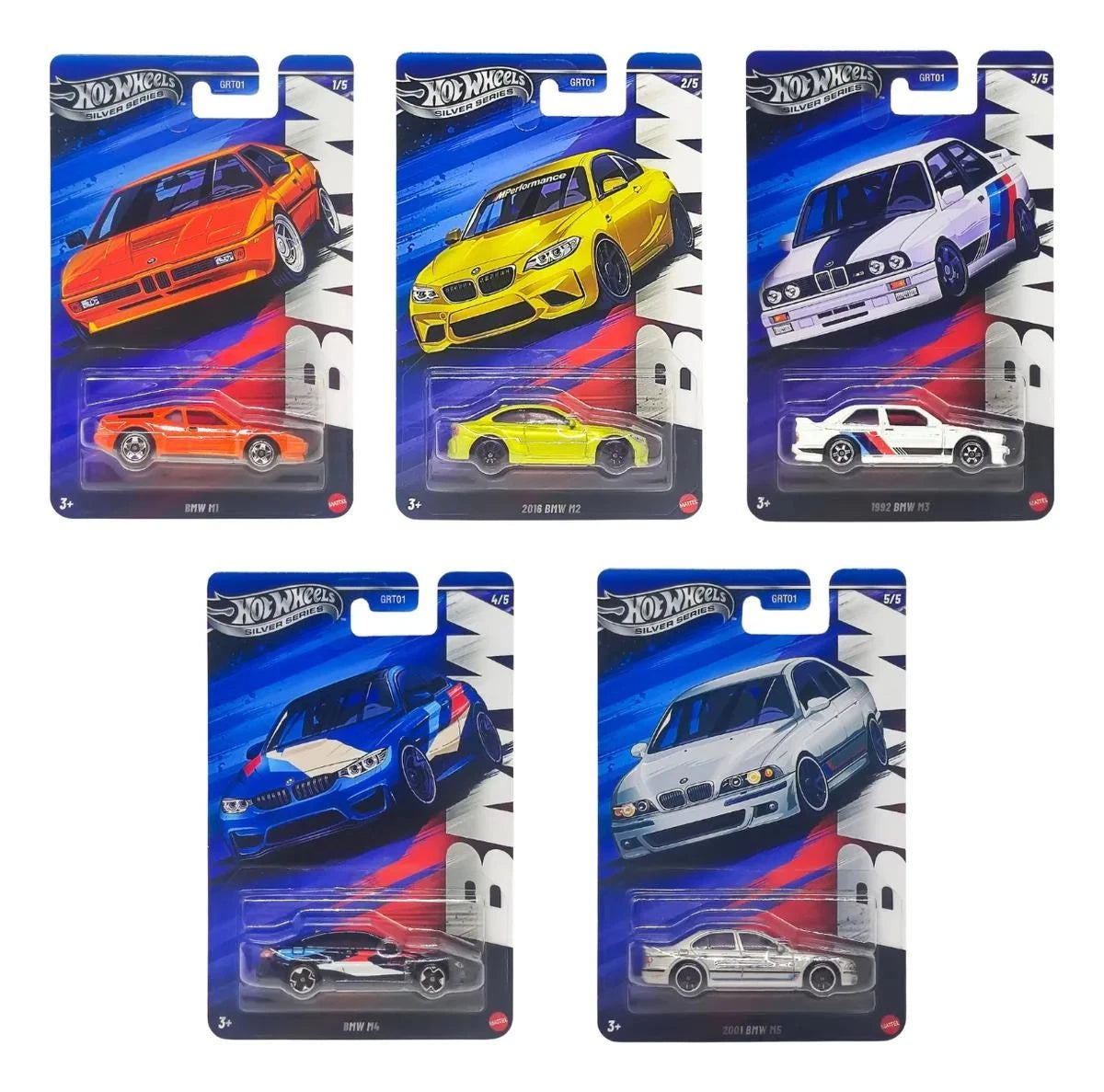 Hot Wheels 1:64 Silver Series BMW Set of 5