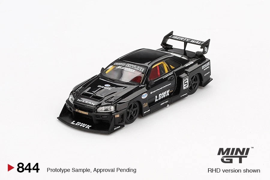 Mini GT 1:64 Nissan LB-ER34 SUPER SILHOUETTE Skyline Black (RHD) BLISTER PACKAGING