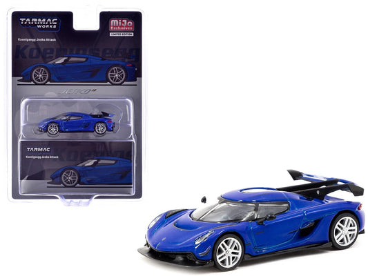 Tarmac Works 1:64 Koenigsegg Jesko Attack Blue Blister Packaging